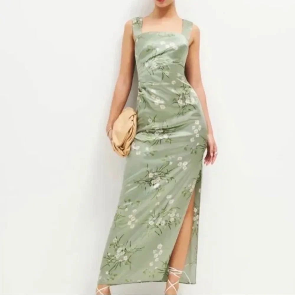 NWT Reformation Earl Silk Dress In Bonita Size 4